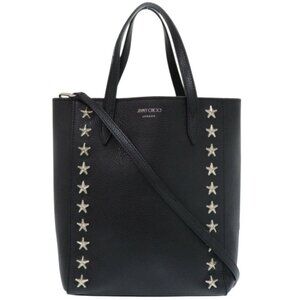 JIMMY CHOO Black Leather Tote Bag